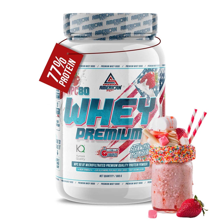 Whey Protein | Premium WPC80 900 g | MORANGO MILKSHAKE