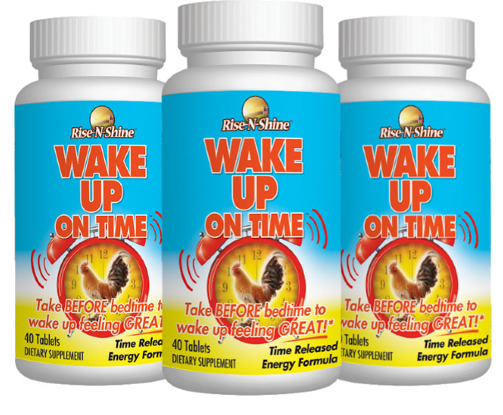 Wake Up On Time LOT OF 3 - Best Selling Time Release A.M. Energy by Rise-N-Shine